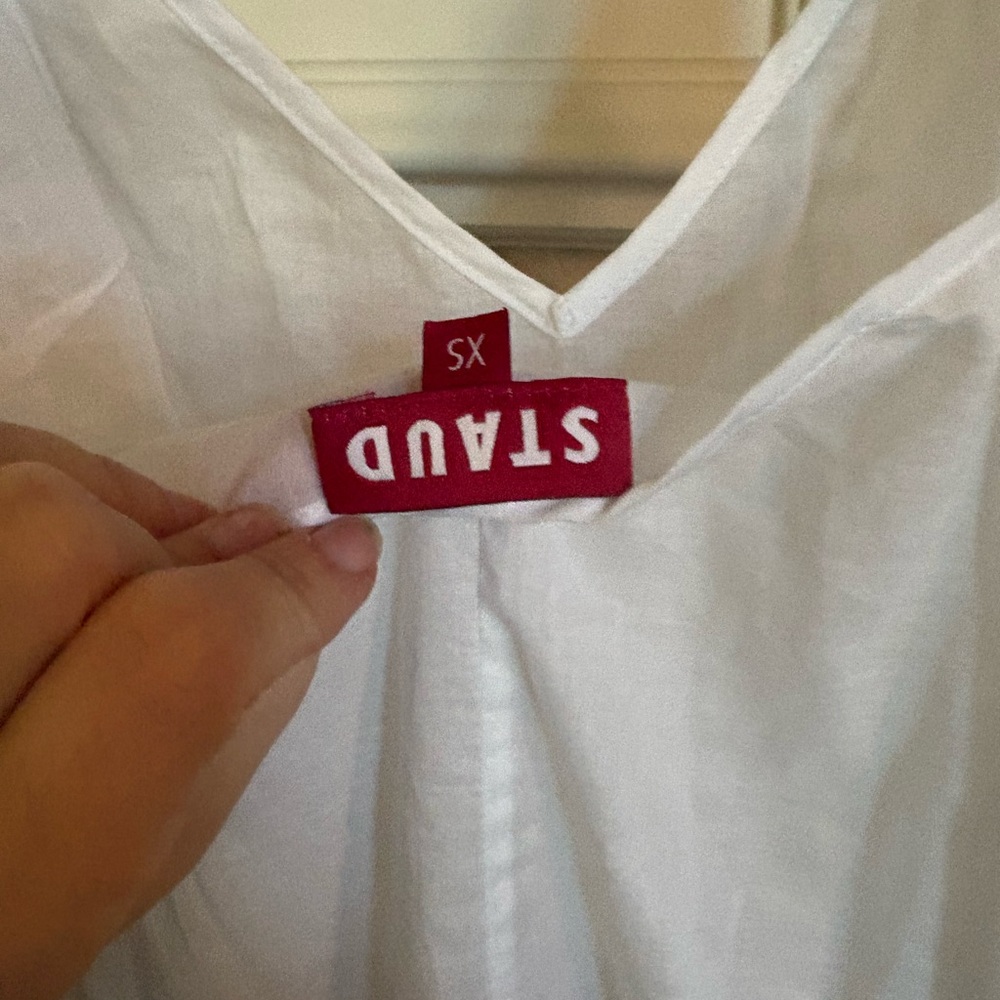 STAUD White V-Neck slip